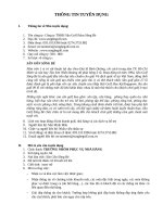 YÊU CẦU TUYỂN DỤNG