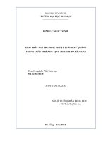 Khai thác giá trị nghệ thuật tuồng xứ quảng trong phát triển du lịch thành phố đà nẵng