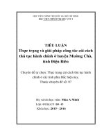 Thực trạng và giải pháp công tác cải cách thủ tục hành chính ở huyện Mường Chà, tỉnh Điện Biên