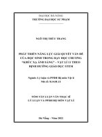 Phát triển năng lực giải quyết vấn đề của học sinh trong dạy học chương “khúc xạ ánh sáng” – vật lí 11 theo định hướng giáo dục stem 1