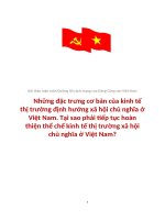 Những đặc trưng cơ bản của kinh tế thị trường định hướng xã hội chủ nghĩa ở việt nam tại sao phải tiếp tục hoàn thiện thể chế kinh tế thị trường xã hội chủ nghĩa ở việt nam 3