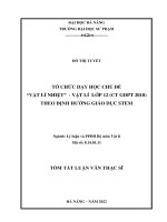 Tổ chức dạy học chủ đề “vật lí nhiệt”   vật lí lớp 12 (ct gdpt 2018) theo định hướng giáo dục stem 1