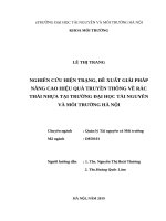 Nghiên cứu hiện trạng, đề xuất giải pháp nâng cao hiệu quả truyền thông về rác thải nhựa tại Trường Đại học Tài nguyên và Môi trường Hà Nội