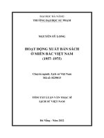 HOẠT ĐỘNG XUẤT BẢN SÁCH Ở MIỀN BẮC VIỆT NAM (1957–1975)