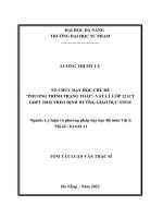 Tổ chức dạy học chủ đề “phương trình trạng thái”   vật lí lớp 12 (ct gdpt 2018) theo định hướng giáo dục stem 1