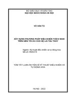 Tóm tắt luận án: Xây dựng phương pháp điều khiển thích nghi trên nền tối ưu cho hệ lái tàu thủy