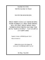 Phát triển năng lực định hướng nghề nghiệp của học sinh thông qua tổ chức hoạt động trải nghiệm stem trong dạy học nội dung “khí lí tưởng”   vật lí lớp 12 (ct gdpt 2018) 1