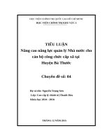 Nâng cao năng lực quản lý Nhà nước cho cán bộ công chức cấp xã tại Huyện Bá Thước