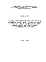 Quy hoạch PHáT TRIểN mạng lưới trường cao đẳng nghề trường trung cấp nghề và trung tâm dạy nghề trên địa bàn thành phố hà nội đến năm 2020 tầm nhìn đến năm 2030