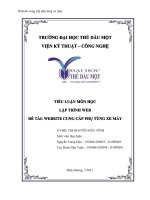 TIỂU LUẬN môn học lập TRÌNH WEB đề tài WEBSITE WEBSITE WEBSITE CUNG cấp PHỤ TÙNG XE máy