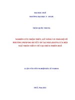 Nghiên cứu nhận thức, kỹ năng và thái độ về phương pháp đo huyết áp tại nhà của đội ngũ nhân viên y tế tại thừa thiên huế