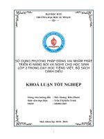 SỬ DỤNG PHƯƠNG PHÁP ĐÓNG VAI NHẰM PHÁT TRIỂN kĩ NĂNG nói và NGHE CHO học SINH lớp 2 TRONG dạy học TIẾNG VIỆT, bộ SÁCH CÁNH DIỀU