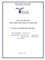 BÁO cáo môn học PHÁT TRIỂN PHẦN mềm mã NGUỒN mở xây DỰNG WEBSITE MUA bán NHÀ