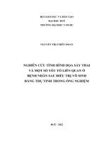 Nghiên cứu tình hình dọa sẩy thai và một số yếu tố liên quan ở bệnh nhân sau điều trị vô sinh bằng thụ tinh trong ống nghiệm