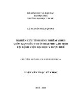 Nghiên cứu tình hình nhiễm virus viêm gan siêu vi b ở thai phụ vào sinh tại bệnh viện đại học y dược huế