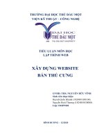TIỂU LUẬN môn học lập TRÌNH WEB xây DỰNG WEBSITE bán THÚ CƯNG