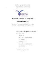 BÁO cáo TIỂU LUẬN môn học lập TRÌNH WEB  đề tài WEBSITE KINH DOANH ô tô