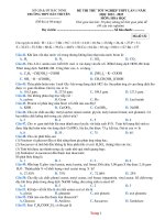 Để thi Thử THPT 2023 lần 1 môn hóa học