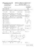 Đề kiểm tra học kì 1 môn Toán lớp 12 năm 2022-2023 - Sở GD&ĐT Quảng Nam (Mã đề 106)