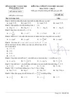 Đề kiểm tra học kì 1 môn Toán lớp 12 năm 2022-2023 - Sở GD&ĐT Quảng Nam (Mã đề 104)