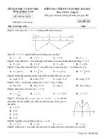 Đề kiểm tra học kì 1 môn Toán lớp 12 năm 2022-2023 - Sở GD&ĐT Quảng Ngãi (Mã đề 109)