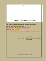 HỒ SƠ MỜI SƠ TUYỂN Tên dự án:Mở rộng hệ thống thu gom, xử lý nước thải tại một số  khu vực nội thị thành phố Nha Trang