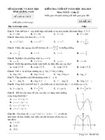 Đề kiểm tra học kì 1 môn Toán lớp 12 năm 2022-2023 - Sở GD&ĐT Quảng Nam (Mã đề 103)