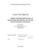 Nghiên cứu thành phần hóa học và khảo sát hoạt tính sinh học của cây ngô thù du (tetradium ruticarpum)