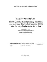 Thiết kế, chế tạo thiết bị tự động điều khiển công suất trạm điều khiển trung tâm (hub) băng ku của hệ thống thông tin vệ tinh