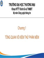 Chương 1  TỔNG QUAN về KIỂM THỬ PHẦN mềm