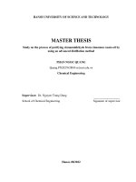 Nghiên cứu quá trình tinh chế cinnamaldehyde từ tinh dầu quế bằng hệ thống chưng luyện tiên tiến = study on the process of purifying cinnamaldehyde from cinnamon cassia oil by using an advanced distillation method