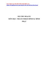 Bài thu hoạch trách nhiệm hình sự hình phạt (1)