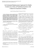 An Estimated Replacement Approach for Stable Control of a Class of Nonlinear Systems with Unknown Functions of States