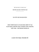 Phát triển dịch vụ ngân hàng điện tử tại Ngân hàng Thương mại Cổ phần Công thương Việt Nam  Chi nhánh Thành An