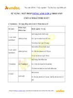 Từ vựng   ngữ pháp tiếng anh lớp 4 unit 11 what time is it?   vndoc com