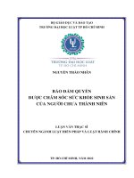 Bảo đảm quyền được chăm sóc sức khỏe sinh sản của người chưa thành niên