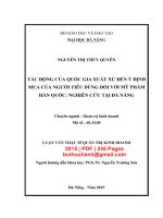 Luận văn Thạc sĩ Quản trị kinh doanh: Tác động của quốc gia xuất xứ đến ý định mua của người tiêu dùng đối với mỹ phẩm Hàn Quốc - Nghiên cứu tại Đà Nẵng