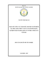 Nhận xét công tác chăm sóc cho một người bệnh sau phẫu thuật mổ bóc u xơ tử cung đường bụng tại bệnh viện đa khoa quốc tế vinmec times city năm 2022