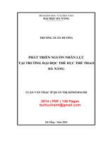 Luận văn Thạc sĩ Quản trị kinh doanh: Phát triển nguồn nhân lực tại Trường Đại học Thể dục thể thao Đà Nẵng