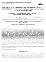 Nonlinear free vibration of microbeams partially supported by foundation using a third order finite element formulation