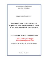 Luận văn Thạc sĩ Quản trị kinh doanh: Phát triển dịch vụ E-Bank tại Ngân hàng Nông nghiệp và Phát triển nông thôn chi nhánh tỉnh Kon Tum