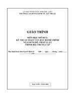 Giáo trình mô đun Kỹ thuật soạn thảo văn bản hành chính (Nghề Pháp luật  Trình độ Trung cấp)