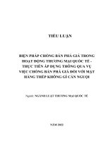 Biện pháp chống bán phá giá trong hoạt động thương mại quốc tế  Thực tiễn áp dụng thông qua vụ việc chống bán phá giá đối với mặt hàng thép không gỉ cán nguội