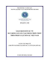 Giao dịch dân sự về bất động sản giả tạo nhằm trốn thuế theo pháp luật dân sự việt nam
