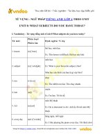 Từ vựng   ngữ pháp tiếng anh lớp 4 unit 8 what subjects do you have today?   vndoc com