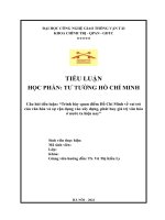 tiểu luận trình bày quan điểm hồ chí minh về vai trò của văn hóa và sự vận dụng vào xây dựng, phát huy giá trị văn hóa ở nước ta hiện nay