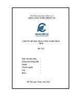 CHUYÊN ĐỀ HỌC PHẦN CÔNG NGHỆ PHẦN MỀM
