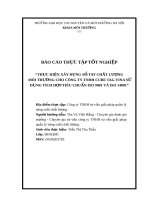 Thực hiện xây dựng sổ tay chất lượng và môi trường cho Công ty TNHH Cube Tag Vina sử dụng tích hợp tiêu chuẩn ISO 9001 và ISO 14001