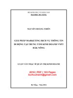 Luận văn Thạc sĩ Quản trị kinh doanh: Giải pháp marketing dịch vụ thông tin di động tại Trung tâm Kinh doanh VNPT Đắk Nông