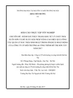 Đánh giá thực trạng khu xử lý chất thải xuân sơn và để xuất giải pháp nâng cao hiệu quả công tác quản lý rác thải sinh hoạt trong phạm vị hoạt động của công ty cp môi trường  công trình đô thị sơn tây